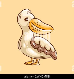 Motif pélican mignon dessiné à la main - motif pélican mignon dessiné à la main Illustration de Vecteur