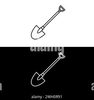 Icône de pelle. Illustration vectorielle de jardinage. Panneau et symbole d'équipement de construction Illustration de Vecteur