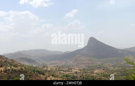 Conduite de Gondar à Humera dans le nord-ouest de l'Éthiopie. Banque D'Images