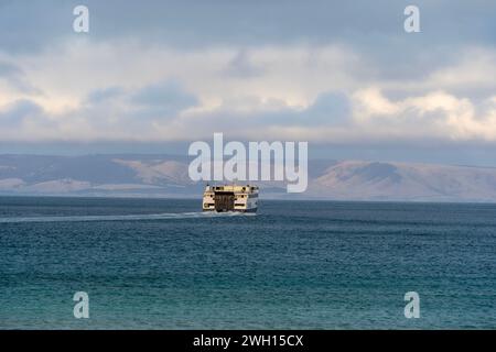 Ferry au départ de Kangaroo Island pour Cape Jervis, Australie méridionale Banque D'Images