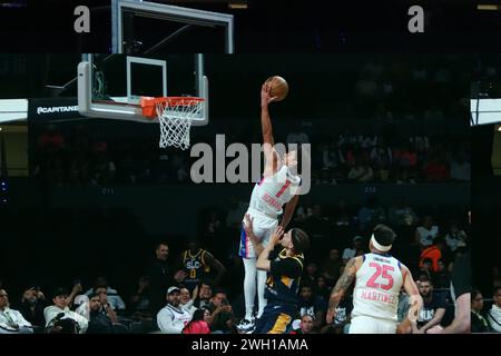 Non exclusif : 05 février 2024 à Mexico, Mexique : Diego Bernard (1) de Capitanes se dirige vers le panier lors du match de la NBA G League entre moi Banque D'Images