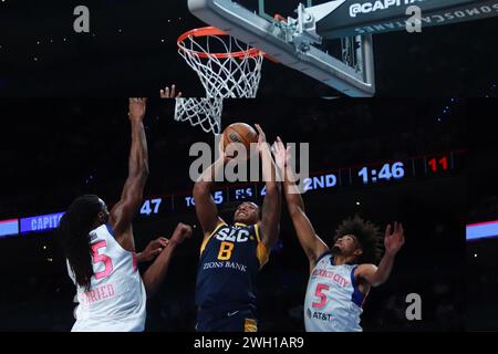 Non exclusif : 05 février 2024 à Mexico, Mexique : Brice Sensabaugh (8) de Salt Lake City Stars se dirige vers le panier lors de la NBA G League ma Banque D'Images