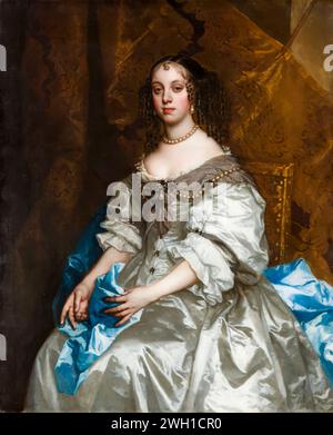 Catherine de Bragance (1638-1705), reine consort d'Angleterre, d'Écosse et d'Irlande (1662-1685), portrait peint à l'huile sur toile par Sir Peter Lely, 1663-1665 Banque D'Images