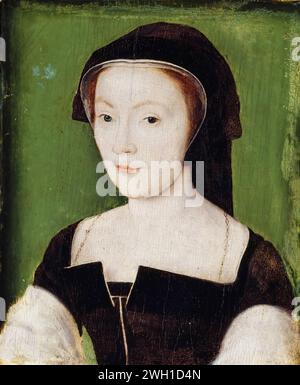 Marie de guise (1515-1560), aussi appelée Marie de Lorraine, reine consort d'Écosse (1538-1542), portrait peint à l'huile sur panneau par Corneille de Lyon (attribué), vers 1537 Banque D'Images