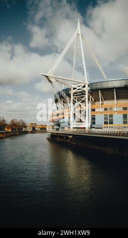 Le stade Principality. Banque D'Images