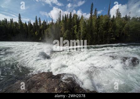 La chute de Bailay est un rapide bien connu le long de la rivière Clearwater, dans le parc provincial Wells Gray, à l'est du district régional Cariboo, en Colombie-Britannique Banque D'Images