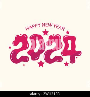 Bonne année 2025 illustration de typographie vectorielle. Illustration vectorielle de logo du nouvel an. Illustration de Vecteur