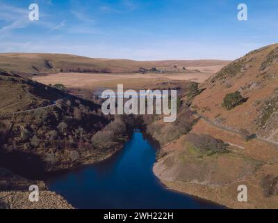 Les réservoirs de la vallée de l'Elan sont une chaîne de lacs artificiels créés à partir de l'amortissement des rivières Elan et Claerwen dans la vallée de l'Elan, au centre du pays de Galles. Banque D'Images