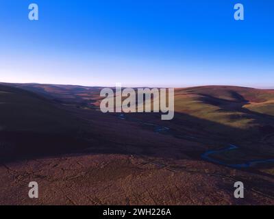 Les réservoirs de la vallée de l'Elan sont une chaîne de lacs artificiels créés à partir de l'amortissement des rivières Elan et Claerwen dans la vallée de l'Elan, au centre du pays de Galles. Banque D'Images