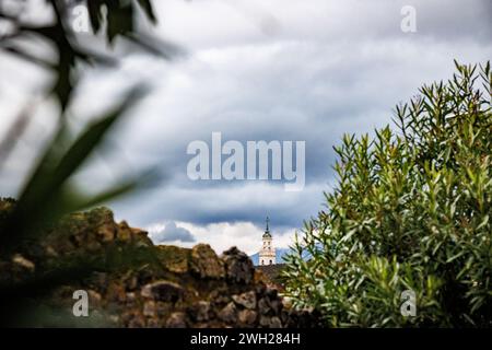 Visite de la ville de Pompéi qui a été couverte de cendres volcaniques après l'éruption du Vésuve, lieux touristiques en Italie. Banque D'Images