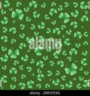 Motif sans couture simple avec feuilles de trèfle. Symbole de la Saint-Patrick, fond de trèfle chanceux irlandais. Illustration vectorielle Illustration de Vecteur