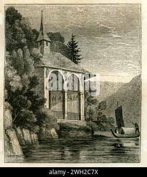 Europa, Schweiz, Kanton Uri, Wilhelm Tell's Kapelle, Motiv aus : Volks-Kalender , 1847 , herausgegeben von F. W. Gubitz, Vereins-Buchhandlung, Berlin . / Europe, Suisse, Uri, chapelle de Guillaume Tell, image de : Annuaire pour le peuple , 1847 , édité par F. W. Gubitz, Vereins-Buchhandlung , Berlin . Banque D'Images