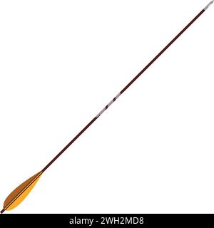 Arbalète de chasse traditionnelle boulon avec icône isolée à tête de flèche en métal dans un style plat. Illustration de Vecteur