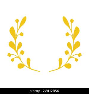 Couronne gagnante avec des feuilles ovales et des baies Illustration de Vecteur