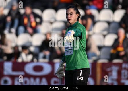 Rome, Italie. 07 février 2024. Béatrice Beretta de Napoli Femminile poursuivant le match de deuxième manche des quarts de finale de la Coppa Italia entre A.S. Roma et Napoli Femminile S.S.D. au stadio Tre Fontane, le 7 février 2024 à Rome, Italie. Crédit : Agence photo indépendante/Alamy Live News Banque D'Images