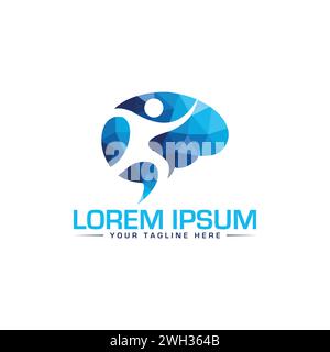 Conception du logo Brain. Design créatif et moderne du logo Brain. Illustration de Vecteur