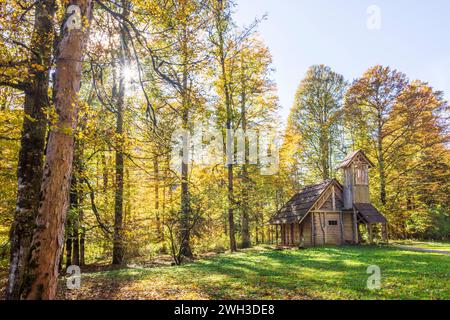 Gurnemanz Hermitage in Schloss Linderhof Palace, couleurs d'automne Ettal Oberbayern, Garmisch-Partenkirch Bayern, Bavière Allemagne Banque D'Images