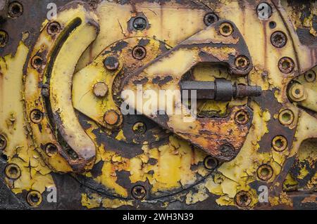 Détail d'une boîte de vitesses de transmission pour l'industrie minière. Banque D'Images