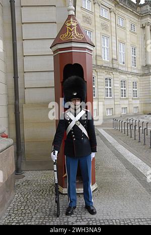 COPENHAGUE /DANEMARK- S.M. la reine Margrethe II change de garde royale en direct au palais d'Amalienborg aujourd'hui jeudi à midi 24 avril 2014 (photo de Francis Dean/DeanPictures) Banque D'Images