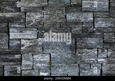 Mur de pierre placé avec des pierres carrées Banque D'Images