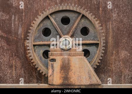 Détail d'une boîte de vitesses de transmission pour l'industrie minière. Banque D'Images