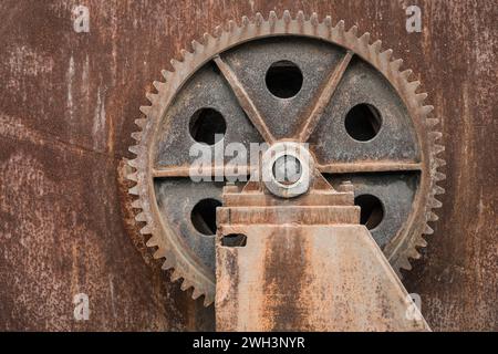 Détail d'une boîte de vitesses de transmission pour l'industrie minière. Banque D'Images