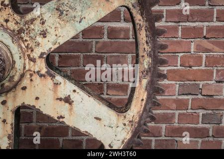 Détail d'une boîte de vitesses de transmission pour l'industrie minière. Banque D'Images