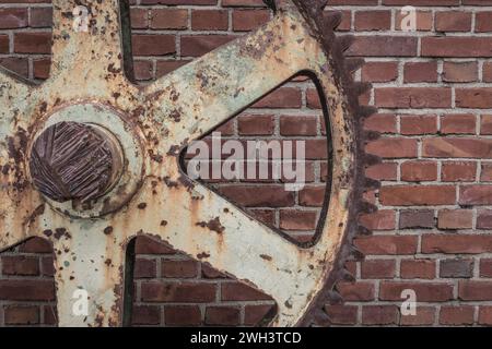 Détail d'une boîte de vitesses de transmission pour l'industrie minière. Banque D'Images