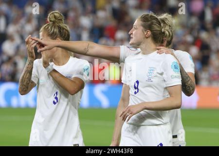 Ellen White Rachel Daly Millie Bright clap fans Angleterre - Espagne UEFA Womens Euro Brighton Community Stadium (Amex Stadium) 20 juillet 2022 Banque D'Images