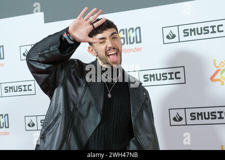 Álex Márquez assiste au concert David Bisbal 'Los40 Basico Santander' au théâtre Eslava le 7 février 2024 à Madrid, Espagne. Banque D'Images