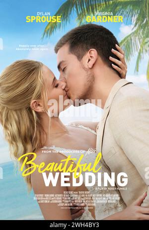 Beautiful Wedding (2024) réalisé par Roger Kumble et mettant en vedette Dylan Sprouse, Virginia Gardner et Alex Aiono. Dans cette suite de Beautiful Disaster, Abby et Travis découvrent qu'ils sont mariés après une nuit folle à Las Vegas et partent pour le Mexique pour une lune de miel avec leurs amis et leur famille. Affiche US Advance ***USAGE ÉDITORIAL SEULEMENT***. Crédit : BFA / Voltage Pictures Banque D'Images