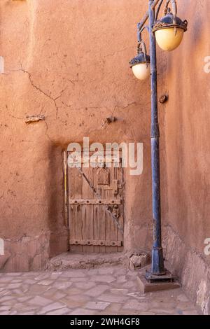 Village du patrimoine d'Ushaiger, Riyad, Arabie Saoudite, moyen-Orient. Ancien village de Bédouins en briques de boue. Banque D'Images