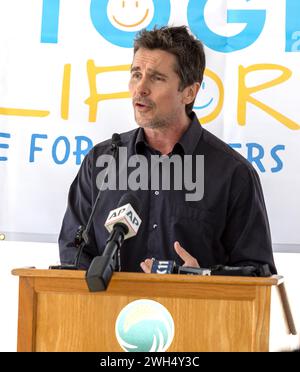 7 février 2024, Palmdale, CA, États-Unis : Christian Bale assiste ensemble à California, une nouvelle organisation Co fondée par Christian Bale et Eric Esrailian, ouvre le terrain sur le nouveau Foster Care Center à Palmdale, CA. (Crédit image : © photo image Press via ZUMA Press Wire) USAGE ÉDITORIAL SEULEMENT! Non destiné à UN USAGE commercial ! Banque D'Images