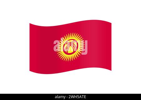 Une illustration vectorielle du drapeau national du Kirghizistan dans ses couleurs officielles Illustration de Vecteur