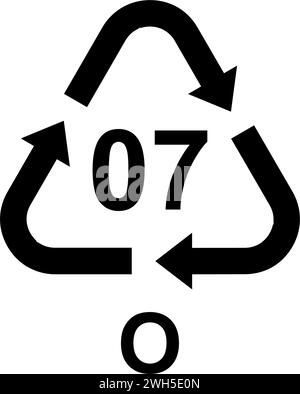 codes de recyclage pour tous les types de matériaux Illustration de Vecteur