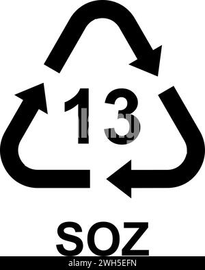 codes de recyclage pour tous les types de matériaux Illustration de Vecteur