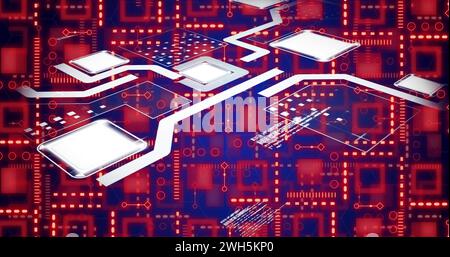 Image du cadenas et du traitement des données sur le réseau de connexions Banque D'Images