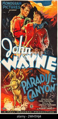 John Wayne - Paradise Canyon (Monogram, 1935) film occidental - affiche de film vintage Banque D'Images