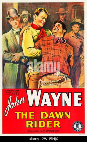 John Wayne dans The Dawn Rider (Monogram 1935) film occidental - affiche de film vintage Banque D'Images