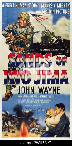 Sables d'Iwo Jima (République, 1950). John Wayne. Film de guerre. Affiche de film vintage Banque D'Images