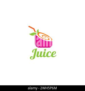 Logo fruits jus de glace. Logo boisson Illustration de Vecteur