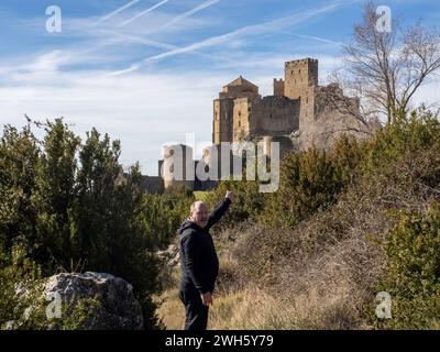 Château de Loarre romane médiévale fortification défensive romane Huesca Aragon Espagne L'un des châteaux médiévaux les mieux conservés d'Espagne Banque D'Images