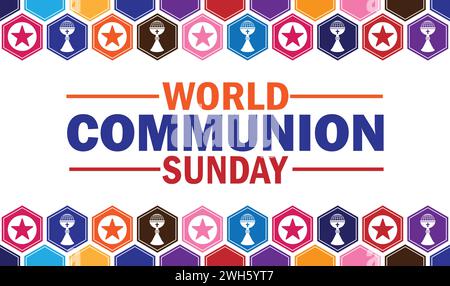 Illustration de conception de modèle de vecteur de dimanche de communion mondiale. Convient pour carte de vœux, affiche et bannière Illustration de Vecteur