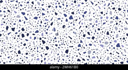 Motif ou fond de tuiles de marbre terrazzo violet, noir, bleu et blanc. Texture de tuile de pierre Terrazo, surface de ciment terazzo ou vecteur de sol en marbre terazo fond coloré ou toile de fond Illustration de Vecteur