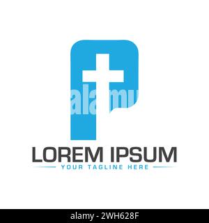 Conception du logo de l'église. Illustration de Vecteur