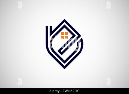 Lettre E et modèle de vecteur d'icône de logo de combinaison de maison Illustration de Vecteur