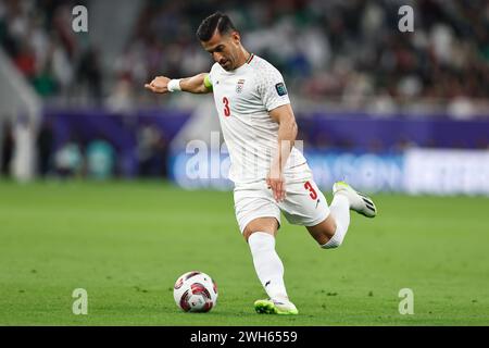 Doha, Qatar. 7 février 2024. Ehsan Hajsafi (IRN) Football/Football : 'AFC Asian Cup Qatar 2023' match de demi-finale entre Iran 2-3 Qatar au stade Al thumama de Doha, Qatar . Crédit : Mutsu Kawamori/AFLO/Alamy Live News Banque D'Images