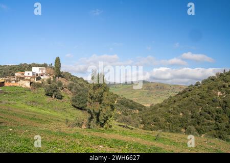 Paysage du nord de la Tunisie - région de Sejnene - Tunisie Banque D'Images