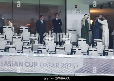 Doha, Qatar. 7 février 2024. David Beckham Football/Football : 'AFC Asian Cup Qatar 2023' demi-finale match entre Iran 2-3 Qatar au stade Al thumama à Doha, Qatar . Crédit : Mutsu Kawamori/AFLO/Alamy Live News Banque D'Images