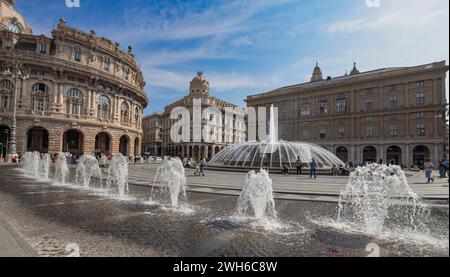 GÊNES, ITALIE, 23 MAI 2023 - vue de la place de Ferrari dans le centre-ville de Gênes, Italie Banque D'Images